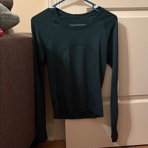 lululemon athletica Deep Teal Long Sleeve  Swiftly Race Length Barely Worn